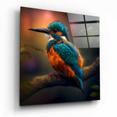 Kingfisher Glass Wall Art  || Designer Collection | Insigne Art Design.